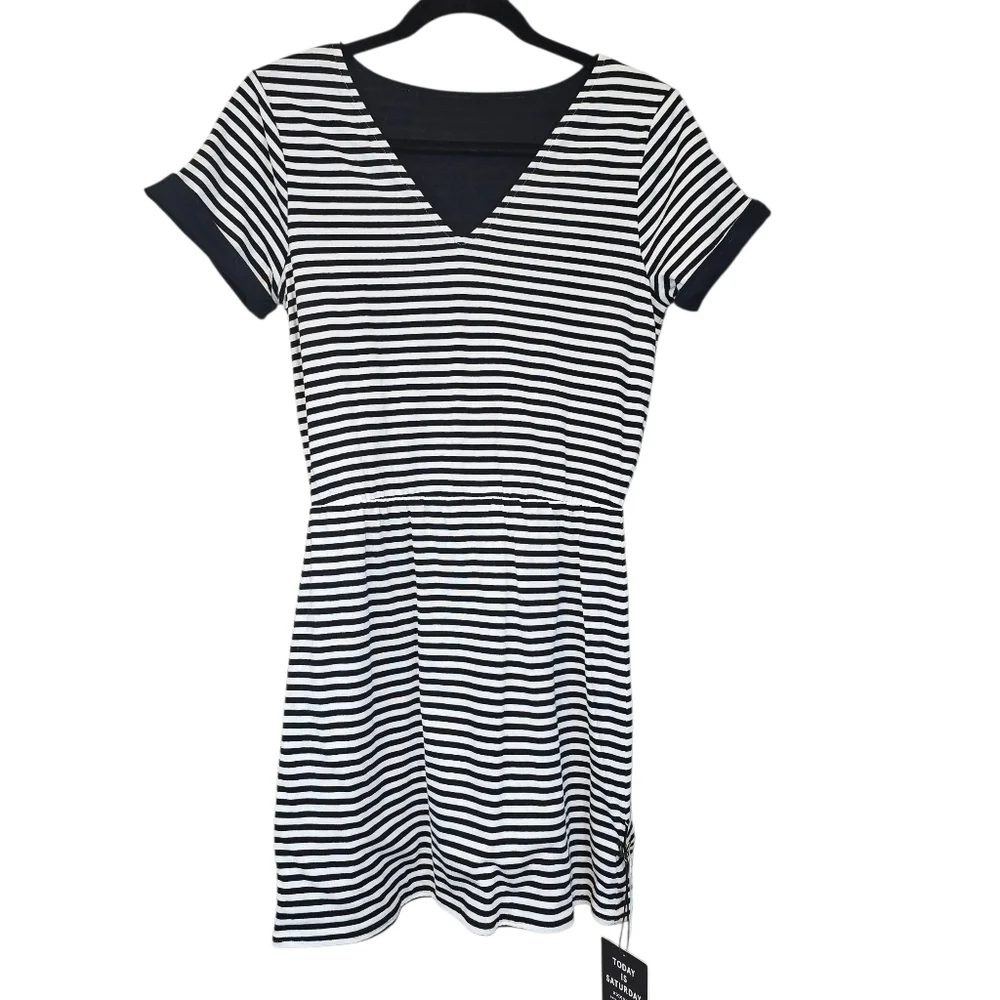Kate Spade Saturday Nautical Striped Reversible Pull On Cotton Dress NWT Size XS